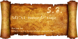 Sóti Honorátusz névjegykártya